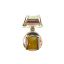 Pre-owned 925 Mexico Tiger's Eye Cabochon Omega Sterling Slide Pendant