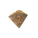 Vintage Pikes Peak Retriever Club Copper Tone Dog Lapel Pin — front view
