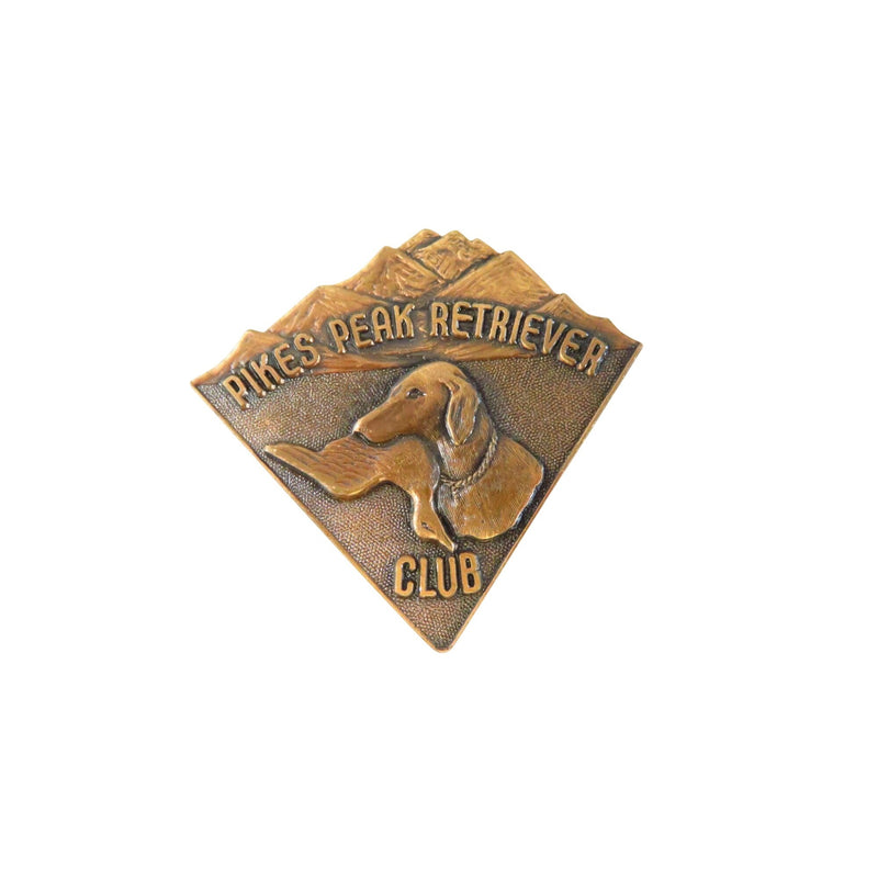 Vintage Pikes Peak Retriever Club Copper Tone Dog Lapel Pin