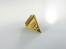 Back of triangular Swank Inc Navy safety award pin with brass clutch back