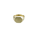 14K Yellow Gold Toddler Signet Ring Charm Unengraved Octagon Shape Size 1 1.5 Grams — 14K, Gold — front view