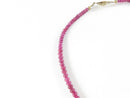 Natural Pink Gemstone Disc Bead Choker Necklace with 14K Gold Filled Filigree Box Clasp, Graduated 15 Inch Strand