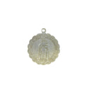 Antique Our Lady Of Mount Carmel Catholic Medal Pendant Aluminum 1" Religious Medallion Maria SS. Incoronata — front view