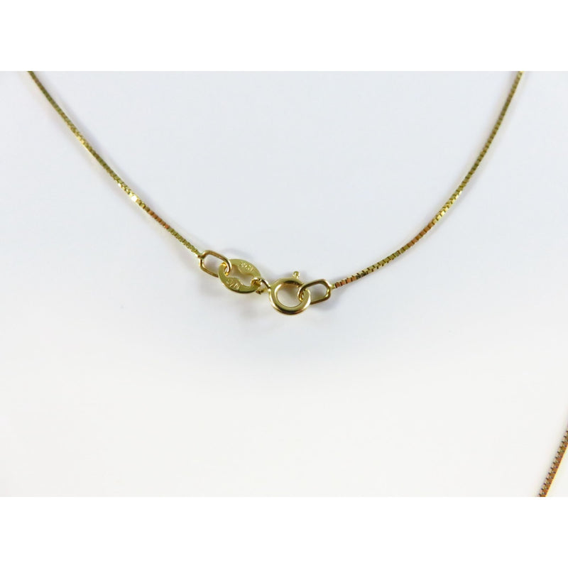 10K Gold Box Chain Necklace 24" Long With Spring Ring Closure