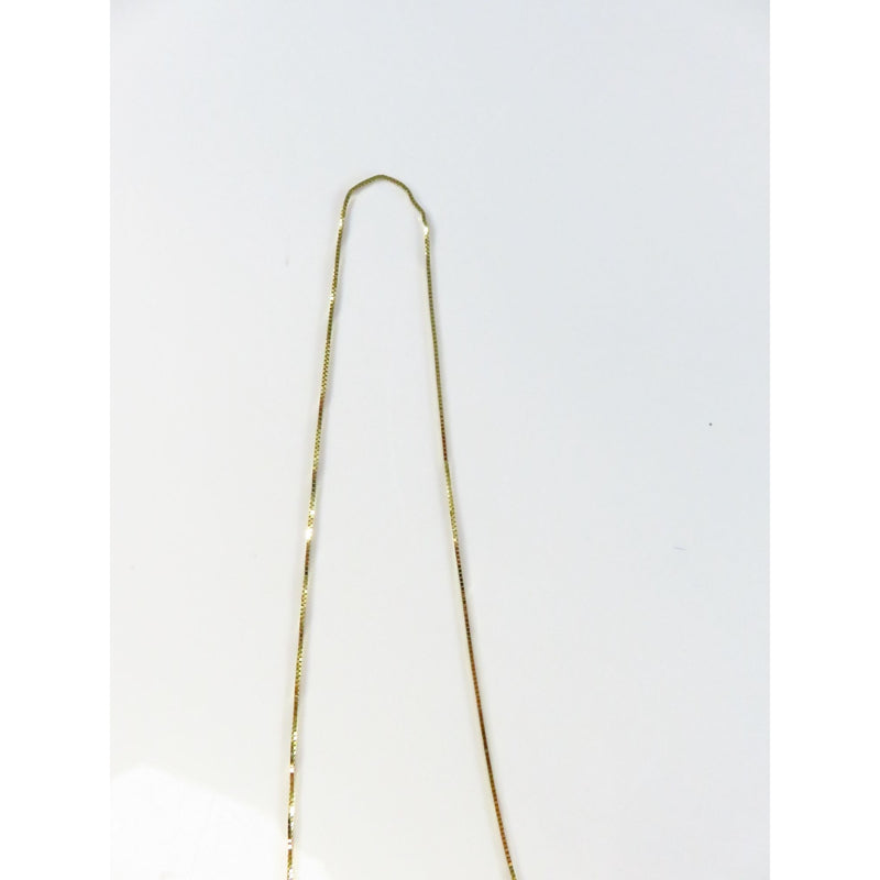 10K Gold Box Chain Necklace 24" Long With Spring Ring Closure