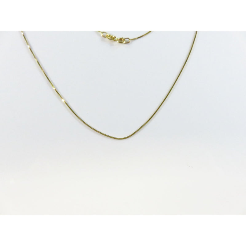 10K Gold Box Chain Necklace 24" Long With Spring Ring Closure