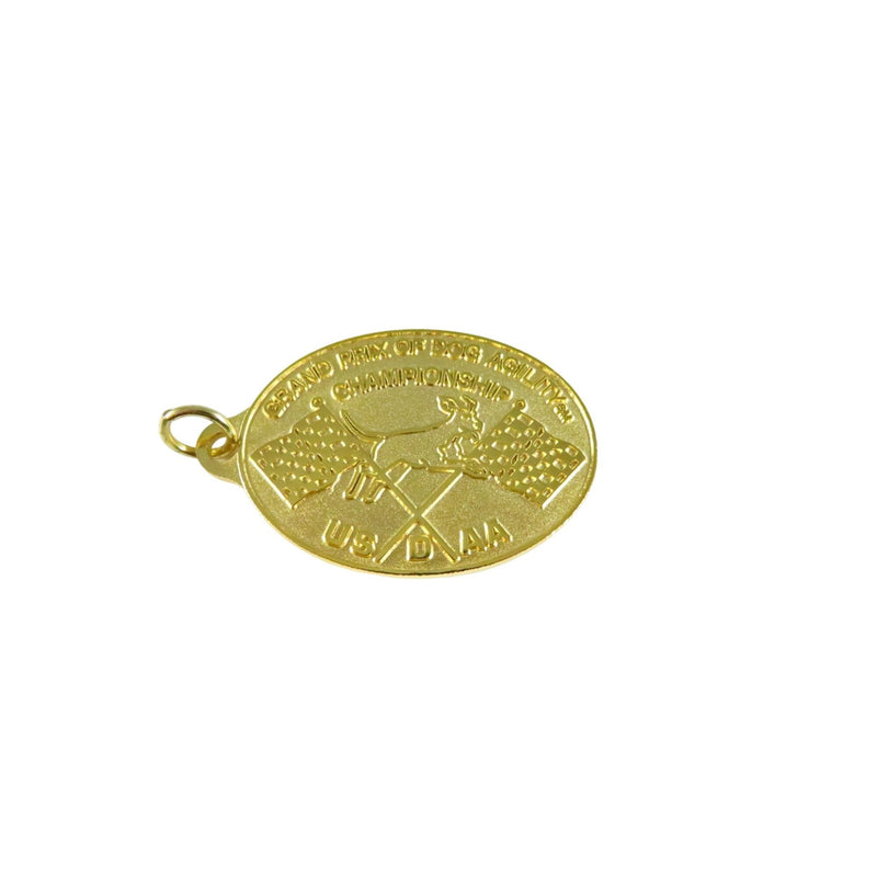 Grand Prix Of Dog Agility Championship FOB Gold Tone Vintage 1 5/8" X 1 1/8" USDAA Taiwan — Gold — front view