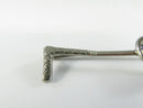 Vintage Equestrian Riding Crop Horse Head Reverse Carved Intaglio Glass Bar Pin Stock Brooch Silver Tone 3 1/4 Inch