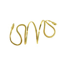 Egyptian Themed Adjustable Gold Tone Snake Arm Cuff 9" ID — Gold — front view