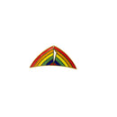 Vintage Kite-Shaped Rainbow Enamel Lapel Or Hat Pin 1" Wide Gold Tone Metal — Gold, Enamel — front view
