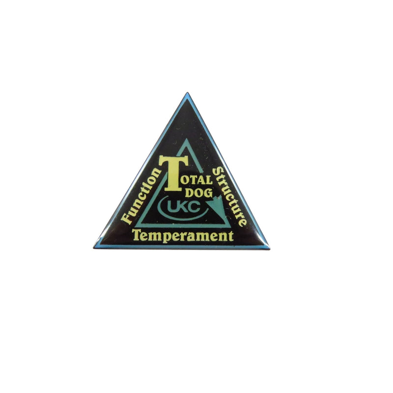 UKC Total Dog Award Function Structure Temperament Triangle Pin 1 1/8" Black