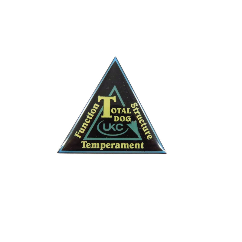 UKC Total Dog Award Function Structure Temperament Triangle Pin 1 1/8" Black — front view