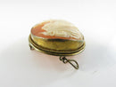 Vintage Italian 800 Silver Carved Shell Cameo Lady Rose Pendant Brooch Naples 422 NA with Folding Bail and Safety Pin