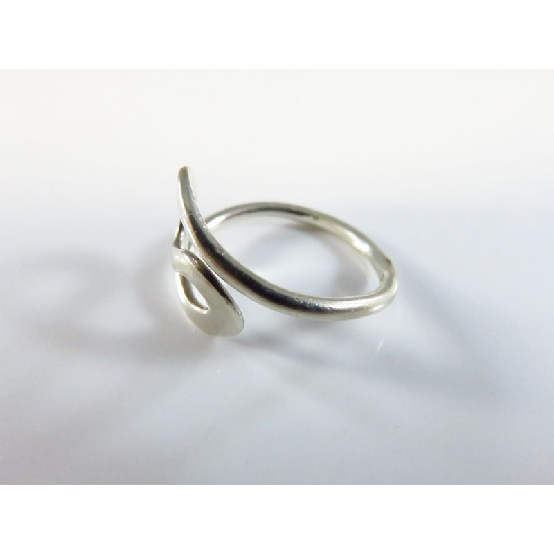 Sterling Silver Double Loop Finger Ring Size 5.5