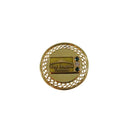 York Hospital Volunteer Recognition Pin 1/20 12K Gold Filled With Green & Clear Crystals — Gold — front view