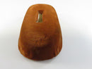 Vintage Rust Orange Plush Velvet Ring Display Riser Stand Oval Dome with Satin Lined Top Slot 3 1/4 Inch