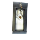 Red-Striped Stink Bug Resin Pendant Necklace With White Metal Accents & Original Box — front view