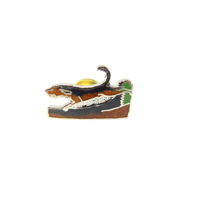 Hound Dog Barking Up Tree Enamel Lapel Hat Pin By Mafco — Silver, Enamel — front view