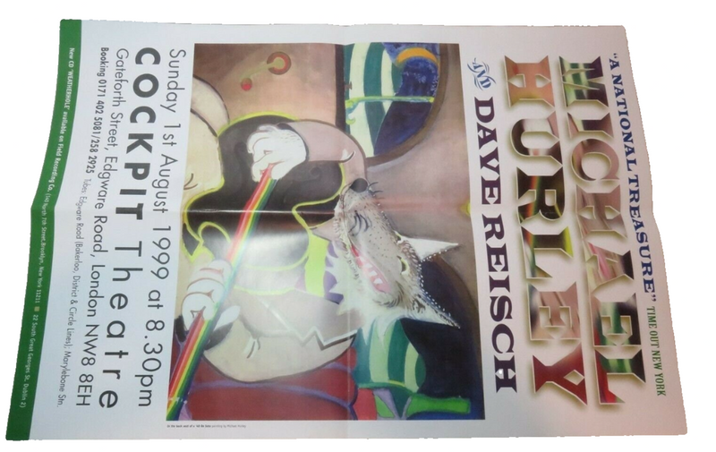 Rare Michael Hurley and Dave Reisch August 1 1999 Cockpit Theatre Poster — Entertainment Memorabilia:Music Memorabilia:Folk —