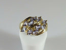 14K Yellow Gold Ring with 10 Marquise Tanzanite Stones Size 7 CID Hallmarked 4.2g