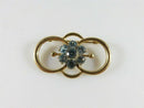 14K Gold Mid Century Blue Zircon Cluster Brooch 7g – 1 5/8" x 7/8"