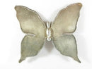 Huge Unsigned Artisan Sterling Silver Eclectic Butterfly Scarf Slide Pendant
