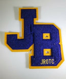 JB JROTC Varsity Style Letterman Jacket Patch Purple and Gold Sew On