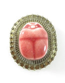 A Rare Miyamoto Shoto Scarab Brooch Pendant in Red Circa 1965