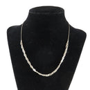 Sterling Silver Herringbone 1.3mm x .76mm Necklace with Woven Accents 16 3/4" TL