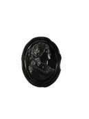 Antique Faceted Glass Cameo Mourning Brooch Multi Layered Glass French Jet