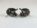 Amethyst & Glass Artist Palette Board Earrings by Artisan Shop Maricela 925