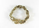 Hammered Extra Large Link Bracelet Gold Washed Sterling Silver 6 1/4" Wrist Karizia KA1772