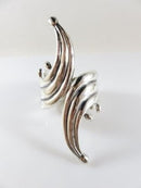 Alfredo Villasana Modernist Hinged Cuff Clamper Bracelet 925 Taxco Mexico