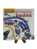 Front cover of Getting Started Stringing Beads by Jean Campbell, with blue, yellow, and red bead jewelry designs and pliers.