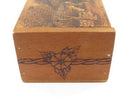Honduras. C. A. Wood Jewelry Trinket Box With Village Scene and Flowers