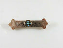 Victorian 10K Gold Turquoise & Black Enamel Bar Brooch with C-Clasp (Repair)