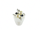 10K White Gold Kimberly Ring Pearls & Lab Created Blue Sapphires Sz 5.75