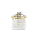 Affordable Diamond Engagement  Promise Ring 14K Yellow Gold Illusion Setting Siz