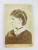Unnamed Sitter Left Facing Hair Net Woman E. Decker Cleveland OH Antique Photograph
