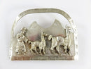 Vintage Sterling Silver Llama Scenic Brooch 2 Pack Llamas, Herder & Mountain Scene