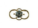 14K Gold Mid Century Blue Zircon Cluster Brooch 7g – 1 5/8" x 7/8"