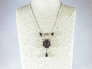 Round & Oval Natural Garnets Necklace Beautiful Artisan Edwardian Inspired 18"