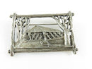 Mid Century 830 Silver Framed Bridge Brooch Signed Scandia Cast Silver Brooch