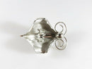 Bond Boyd Brushed & Polished Sterling Silver Orchid Brooch 2 1/8" x 1 1/2"