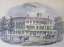 Antique The Massapoag March Massapoag House Opening Eglomise Glass Colored Print