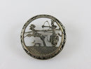 Egyptian Revival Ancient Chariot Dog Scene Art Deco Pierced 800 Silver Pin