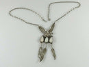 Patriotic American Eagle Necklace Sterling Artisan Robert Becenti Navajo 17.5"