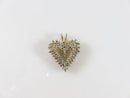 Sterling CI 925 Silver Cubic Zirconia Encrusted Heart Pendant Caspian International