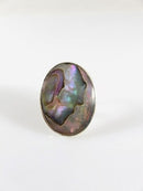 Vintage Unmatched Large Oval Abalone & Sterling Disc Taxco APO Single Silver Earring