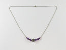 17 3/4" Sterling Silver Necklace with 6 Round Polished Amethyst and Sterling Bal